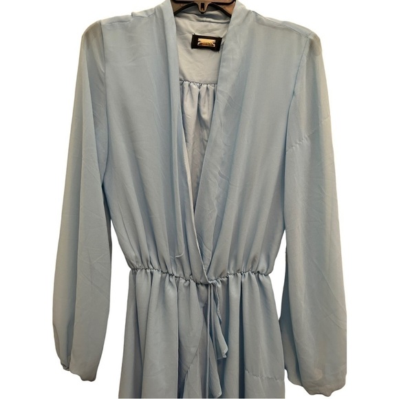 𝅺ALEXIA ADMOR Kathlyn Blouson Ruffle Skirt Mini Dress in light blue - Picture 5 of 14